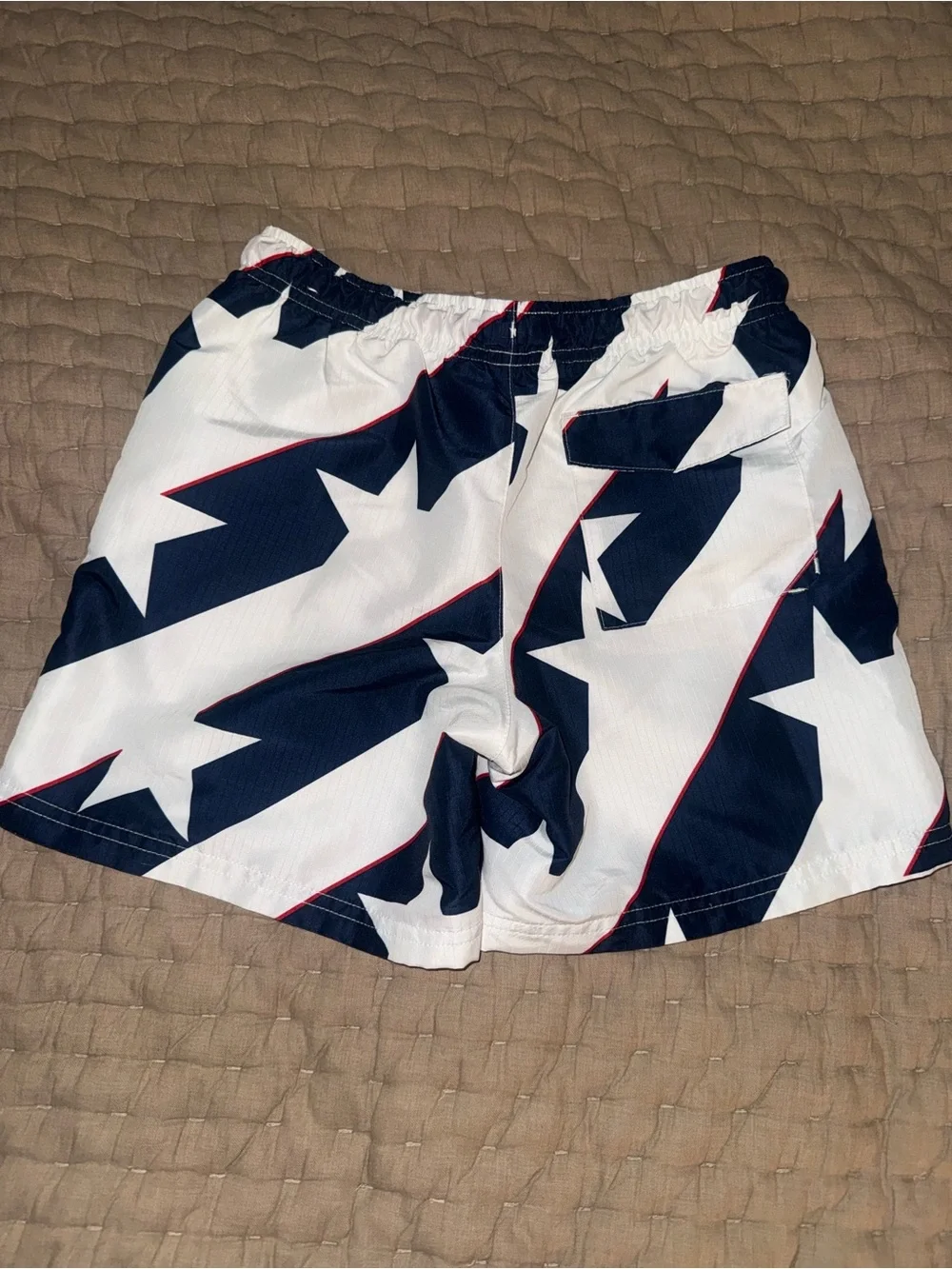 DSG Kids Navy, White & Red Star Stripe Swim Trunks